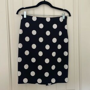 The Limited Black White Polka Dot Straight Pencil Skirt Stretch, Size 2